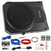 5 Core 10 inch Slim Under Seat Car Audio Subwoofer 800W Active Powered Under-Seat Built in Amplifier Truck Sub Woofer in Enclosure Box + Wiring Kit &