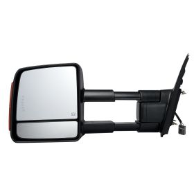 VEVOR Towing Mirrors Fit for 2007-2017 Toyota Tundra, Power Heated Tow Mirror with Signal Light/LED Arrow Signal Light, Plane & Convex Glass, Manual C