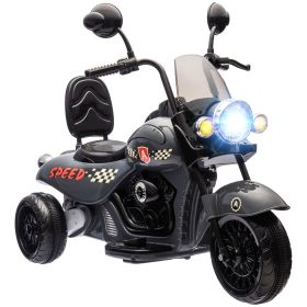 Qaba Electric Motorcycle for Kids, 3 Wheel 6V Battery Powered Chopper Motorbike, Ride on Motorcycle with Headlights, Music, Forward & Reverse for Boys