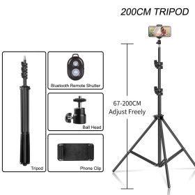 Tripod For Phone Tripod Stand Ring Light 1/4 Screw Head Flexible Selfie With Bluetooth Remote Control Holder For Phone