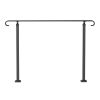 VEVOR Handrails for Outdoor Steps, Fit 3-5 Steps Outdoor Stair Railing, Wrought Iron Handrail, Flexible Front Porch Hand Rail, Black Transitional Hand