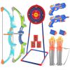 VEVOR Bow and Arrow Set for Kids, 2 Pack LED Light Up Archery Set with 20 Suction Cup Arrows, Standing Target, 2 Quivers, 2 Guns, 20 Soft Bullets, 3 T
