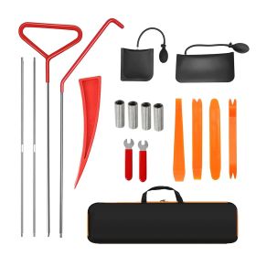 18-piece car emergency kit with window wedge, air wedge bag pump, long distance grabber, automatic trim and removal tool Preferred merchant service pr