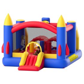 VEVOR Inflatable Bounce House, Outdoor High Quality Playhouse Trampoline, Jumping Bouncer with Blower, Slide, and Storage Bag, Family Backyard Bouncy