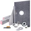 VEVOR Shower Curb Kit, 38"x60" Watertight Shower Curb Overlay with 4" PVC Central Bonding Flange, 4" Stainless Steel Grate, 2 Cuttable Shower Curb and