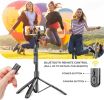Phone Tripod 62" Selfie Stick for iPhone with Remote and 3W LED Light, Universal Mount, Phone Stand for Recording & Streaming, Tripod for iPhone & And
