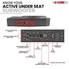 5 Core 10 inch Slim Under Seat Car Audio Subwoofer 800W Active Powered Under-Seat Built in Amplifier Truck Sub Woofer in Enclosure Box + Wiring Kit &