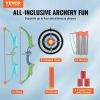 VEVOR Bow and Arrow Set for Kids, 2 Pack LED Light Up Archery Set with 20 Suction Cup Arrows, 2 Hanging Targets, 2 Quivers, 3 Target Cans, Outdoor Toy
