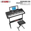 5 CORE Keyboard Stand Z Style Adjustable Electric Piano Riser Foldable & Sturdy Lift Holder For 54 61 Keys Instruments Black - KS Z1 BLK