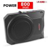 5 Core 10 inch Slim Under Seat Car Audio Subwoofer 800W Active Powered Under-Seat Built in Amplifier Truck Sub Woofer in Enclosure Box + Wiring Kit &