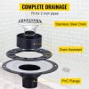 VEVOR Shower Curb Kit, 38"x60" Watertight Shower Curb Overlay with 4" PVC Central Bonding Flange, 4" Stainless Steel Grate, 2 Cuttable Shower Curb and