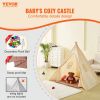 VEVOR Kids Play Tent, Teepee Tent for Kids 1-5 Years Old, Tent for Kids with Windows for Indoor and Outdoor, Toddler Tent with Mat and Plush Decorativ