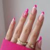 24Pcs Fake Nails With Glue Full Cover Nail Tips Press On Med Nails DIY Manicure Oval False Nails Almond Artificial