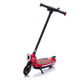 Kids Ride On Electric Scooter With Kickstand,Scooter Bell,Faster Speed And Longer Usage Time,Rear Brake,Wider Pedal,Non-Slip Handle,Colorful LED Light (Color: as Pic)