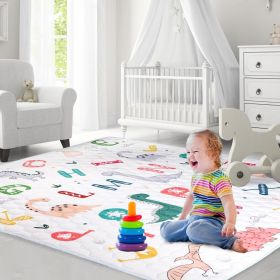 50x50IN Baby Play Mat Non-Slip Baby Crawling Mat Foldable Playpen Mat Machine Washable for Newborns Infants Babies Toddlers (Pattern: Dinasour, size: S Size 125*130*1cm/50*50*0.4in)