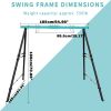 Metal Swing Stand Swing Sets for Backyard,Powder Coated Swing Frame of Swing Set with Extra Side Bars,880 Lbs Heavy-Duty A-Frame Outdoor Swing Fits Sw