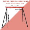 Metal Swing Stand Swing Sets for Backyard,Powder Coated Swing Frame of Swing Set with Extra Side Bars,880 Lbs Heavy-Duty A-Frame Outdoor Swing Fits Sw